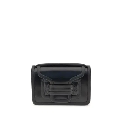 Pierre Hardy Black Calf Leather Bos Taurus Shoulder Bag In Black