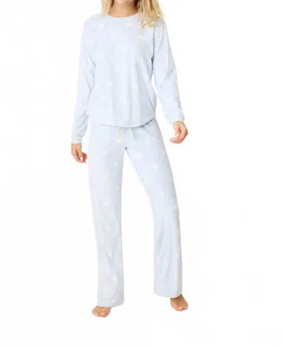 Pj Salvage Apres All Day Pajama Set In Blue Whisper In Blue