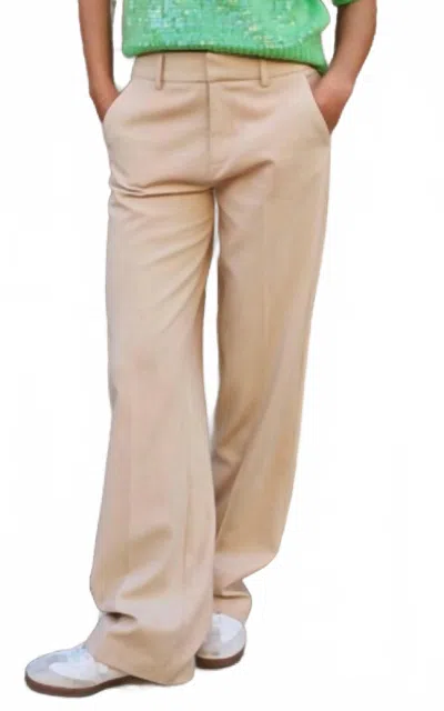 Esqualo Straight Leg Trouser Pant In Sand In Neutral