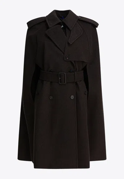 Burberry Belmont Cashmere Trench Cape In Brown