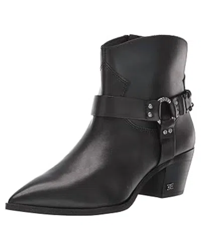 Sam Edelman Women's Riker Vaquero Saddle Leather Ankle Boots In Black In Black