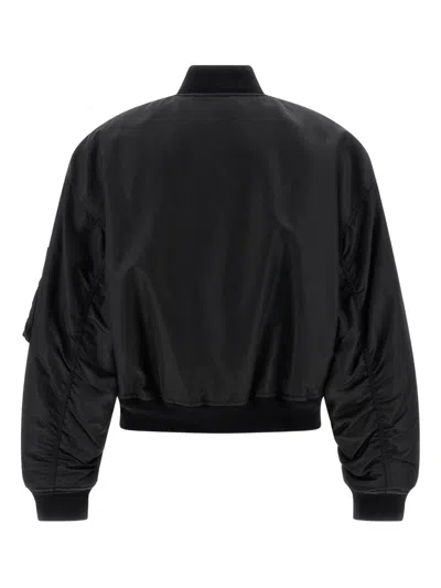 Balenciaga Standard Technical Satin Bomber Jacket In Black