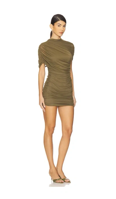 Amanda Uprichard Evianna Mini Dress In Olive In Green