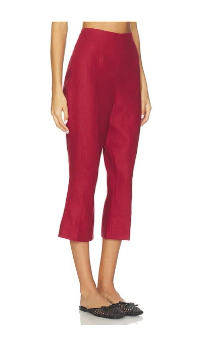 Faithfull The Brand Valeria Capri Pant In Burgundy