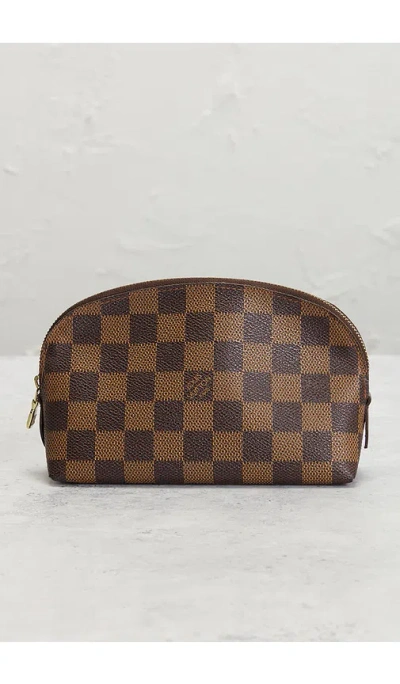 Fwrd Renew Louis Vuitton Damier Ebene Cosmetic Pouch In Brown