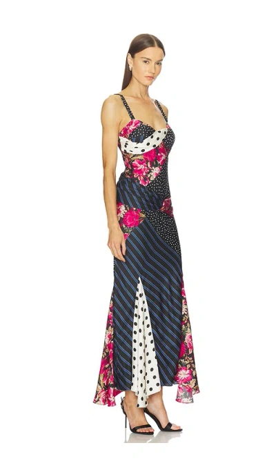 Vaillant Asymmetric Patchwork Dress In Black