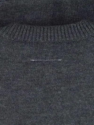 Mm6 Maison Margiela Knit Sweater Crew Neck Long Sleeves In Gray
