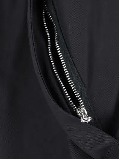 Attico Oversized Black Hooded Bomber Jacket