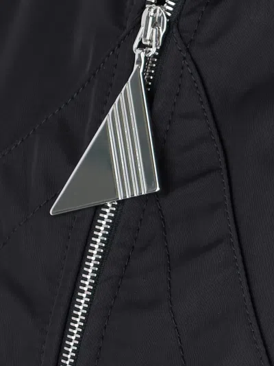 Attico Oversized Black Hooded Bomber Jacket