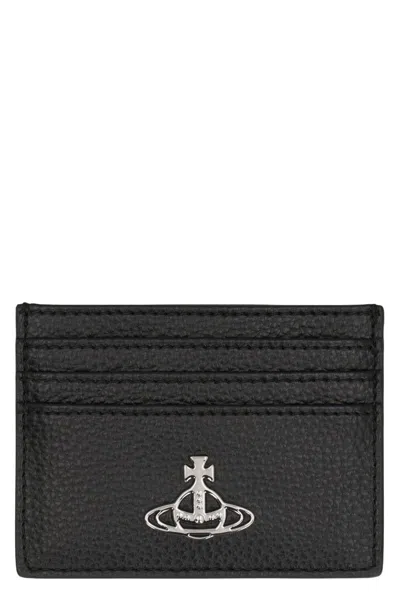 Vivienne Westwood Flat Cardholder In Eco Leather In Black