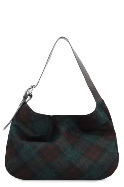 Vivienne Westwood Maxime Large Shoulder Bag Harris Tweed Check Dark-check In Multi