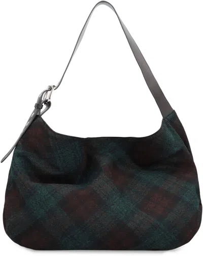Vivienne Westwood Maxime Large Shoulder Bag Harris Tweed Check Dark-check In Multi