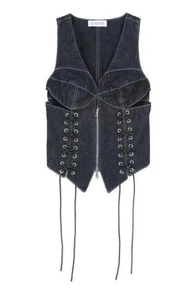 Les Filles D'eva Denim Top In Blue