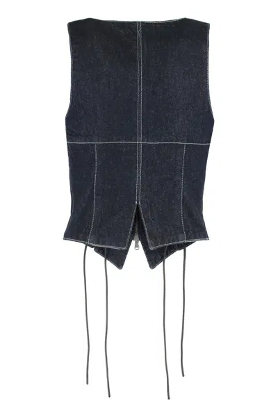 Les Filles D'eva Denim Top In Blue