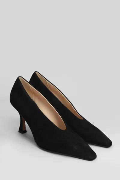 Fabio Rusconi Pumps In Black Suede In Black