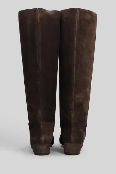 Fabio Rusconi Low Heels Boots In Taupe Suede In Brown