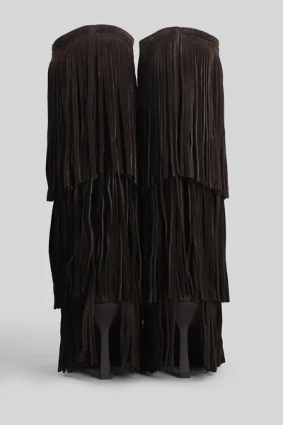 Gisel Moire George High Heels Boots In Brown