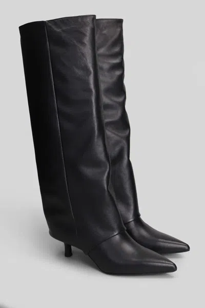 Gisel Moire Matilda High Heels Boots In Black