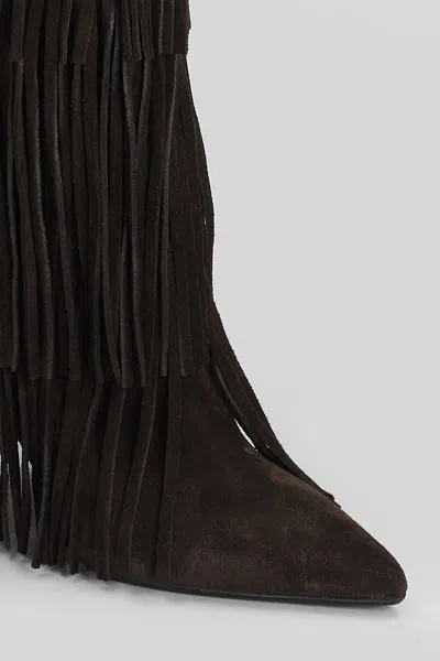 Gisel Moire George High Heels Boots In Brown