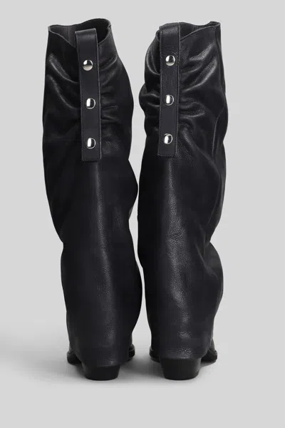 Gisel Moire Hunter Texan Boots In Black
