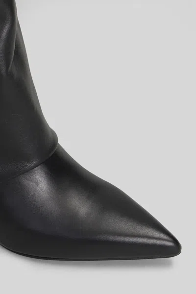 Gisel Moire Matilda High Heels Boots In Black