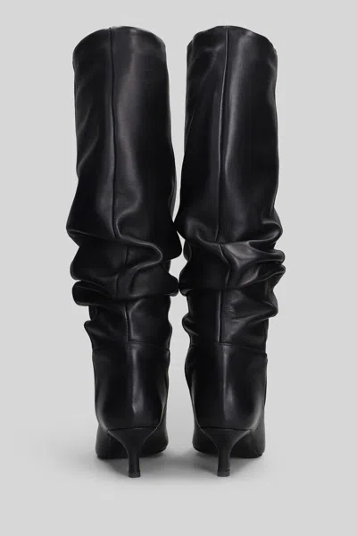 Gisel Moire Morgan High Heels Boots In Black