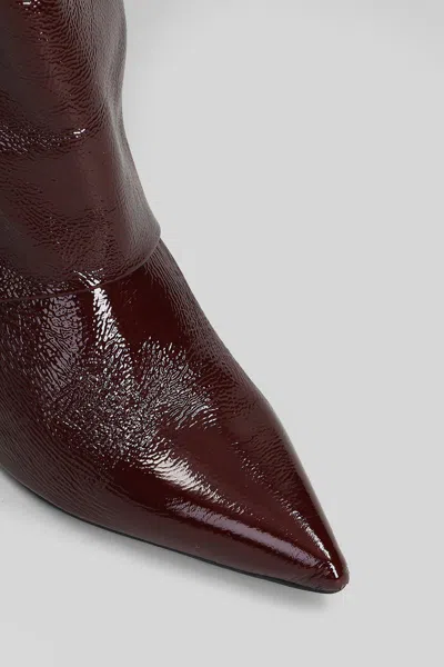 Gisel Moire Matilda High Heels Boots In Brown