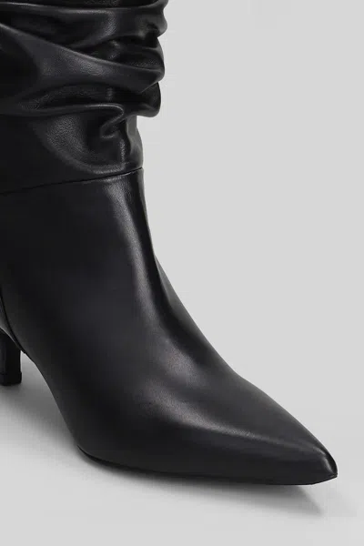 Gisel Moire Morgan High Heels Boots In Black