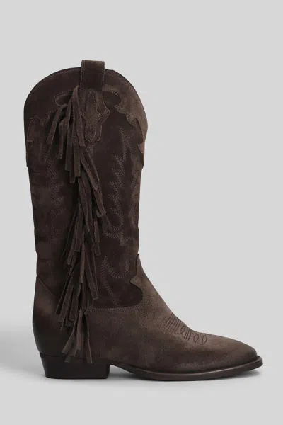 Gisel Moire Oklahoma Texan Boots In Brown