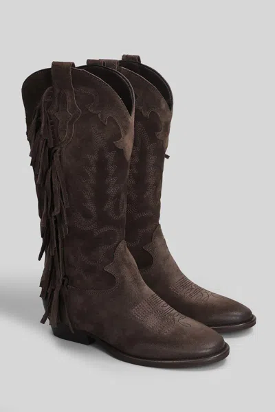 Gisel Moire Oklahoma Texan Boots In Brown