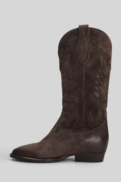 Gisel Moire Oklahoma Texan Boots In Brown