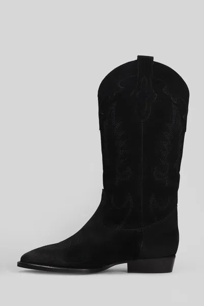 Gisel Moire Oklahoma Texan Boots In Black