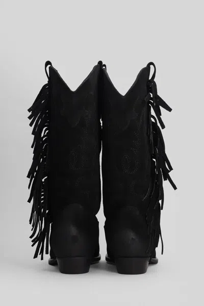 Gisel Moire Oklahoma Texan Boots In Black