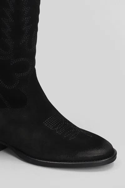 Gisel Moire Oklahoma Texan Boots In Black