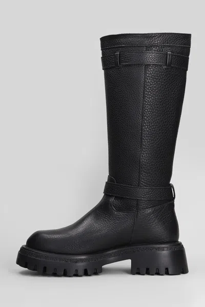 Gisel Moire Varsavia Low Heels Boots In Black