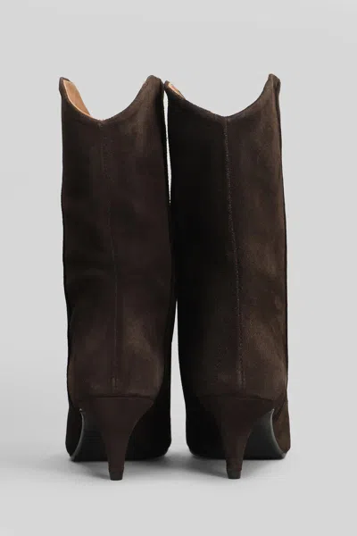 Gisel Moire Enea High Heels Ankle Boots In Brown