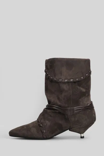 Gisel Moire Ariel High Heels Boots In Brown