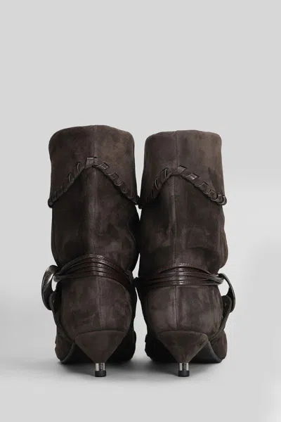 Gisel Moire Ariel High Heels Boots In Brown