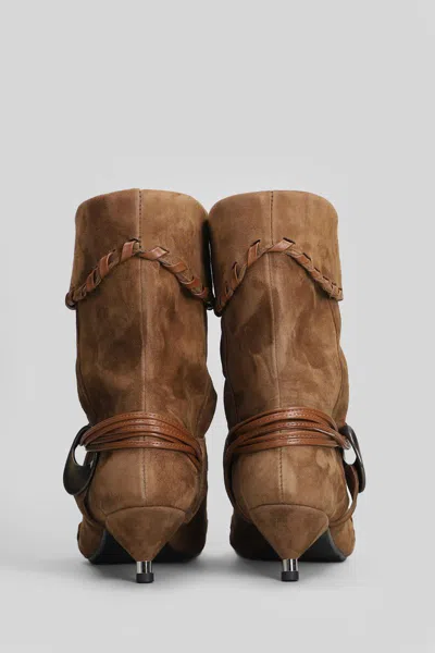 Gisel Moire Ariel High Heels Boots In Brown