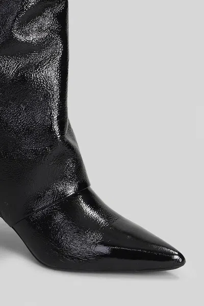 Gisel Moire Matilda High Heels Boots In Black