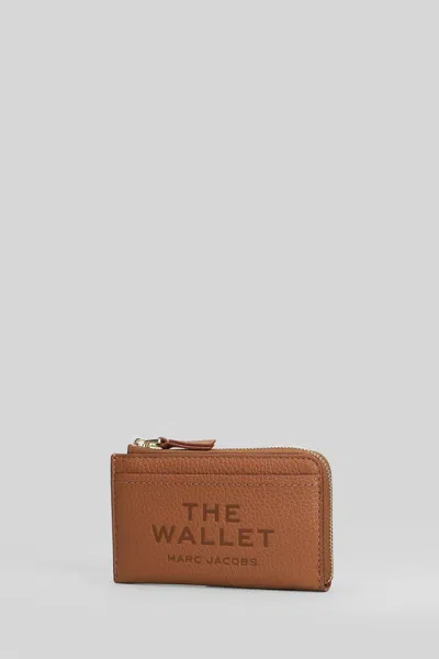 Marc Jacobs The Leather Top Zip Argan Oil Multi Wallet In Brown