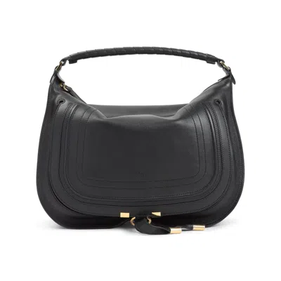 Chloé Black Calf Leather Bos Taurus Shoulder Bag In Black