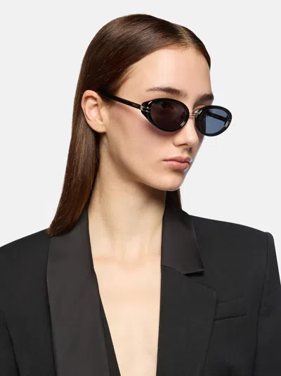 Attico Black And Silver Sunglasses In Black