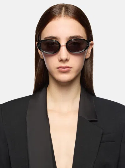 Attico Black And Silver Sunglasses In Black