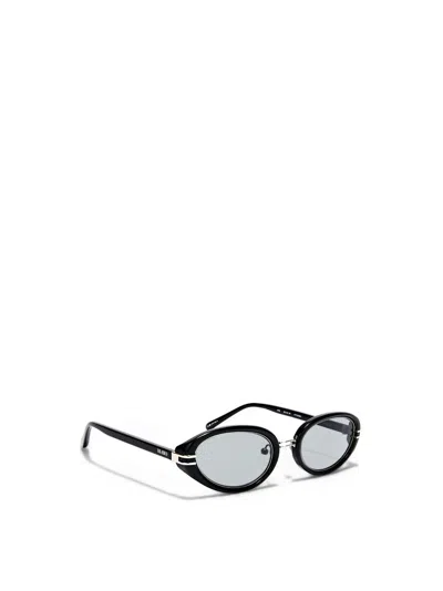 Attico Black And Silver Sunglasses In Black