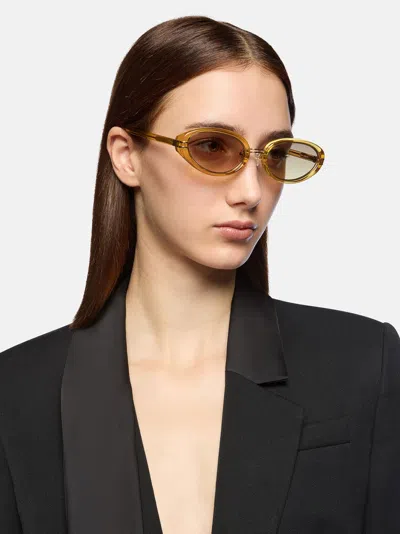 Attico Mustard And Yellow Sunglasses In Brown