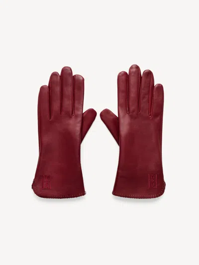By Malene Birger Ginny Leather Gloves In Burgundy