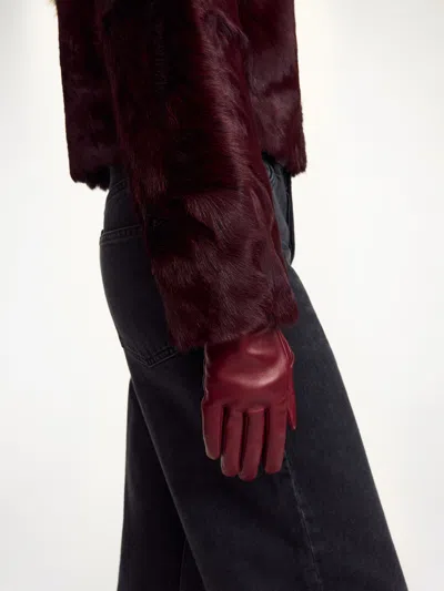 By Malene Birger Ginny Leather Gloves In Burgundy