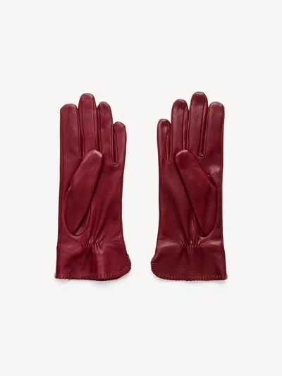 By Malene Birger Ginny Leather Gloves In Burgundy