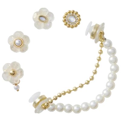 Crocs Youth   Jibbitz Gold And Floral 5 Pack In Multi